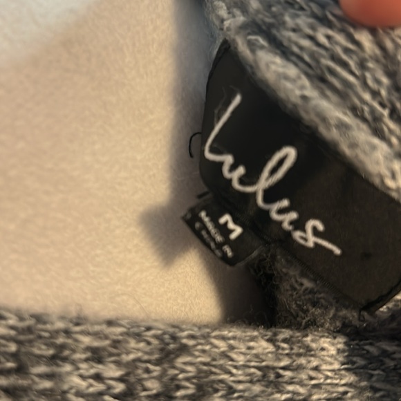 Lulus Wave Of Cozy Charcoal Ombre Knit Cardigan Sweater Grey - Size M - Picture 7 of 7